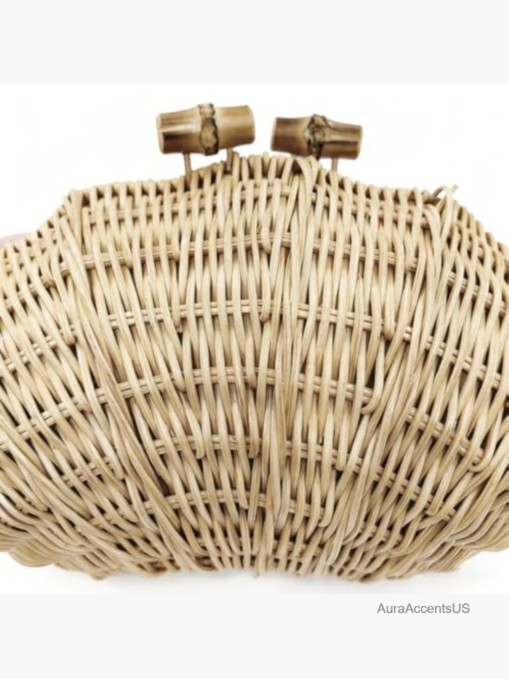Handwoven Shell Rattan Clutch Straw Beach Purse Summer Woven Bag - Picture 5 of 7